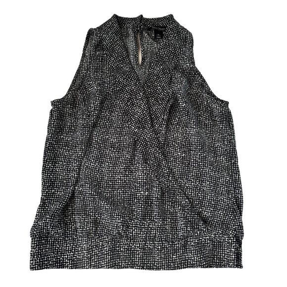 WHITE HOUSE BLACK MARKET SLEEVELESS Back KEYHOLE V-Neck Elastic Waist Size M - Picture 1 of 11